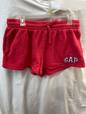 GAP Women's Bright red Fleece Drawstring Shorts sz